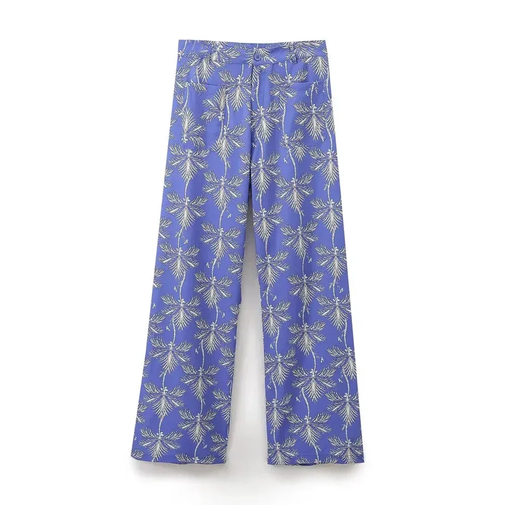 Casual Versatile Round Neck - Wide Leg Pants Set