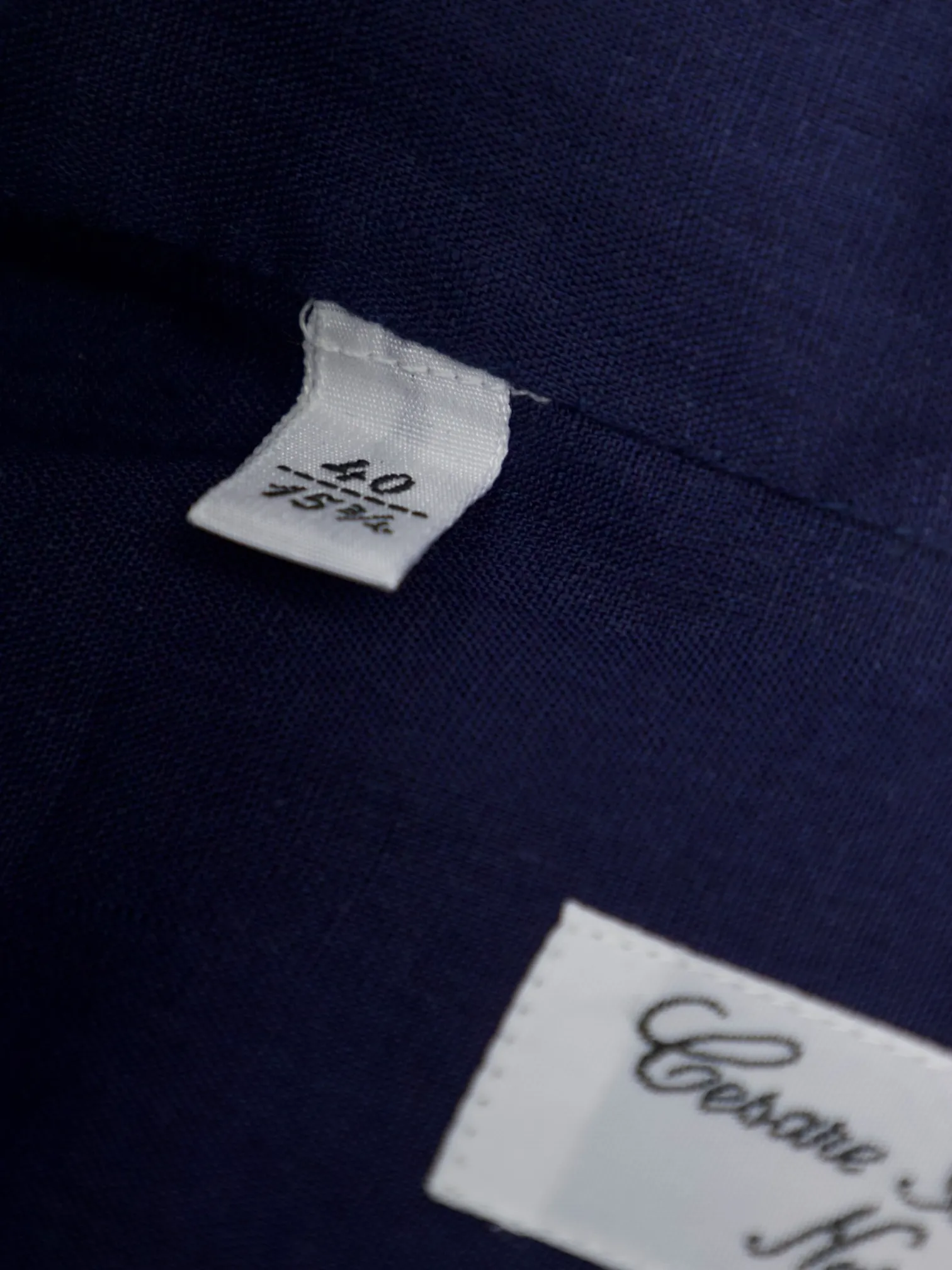 Cesare Attolini Dark Blue Linen Shirt