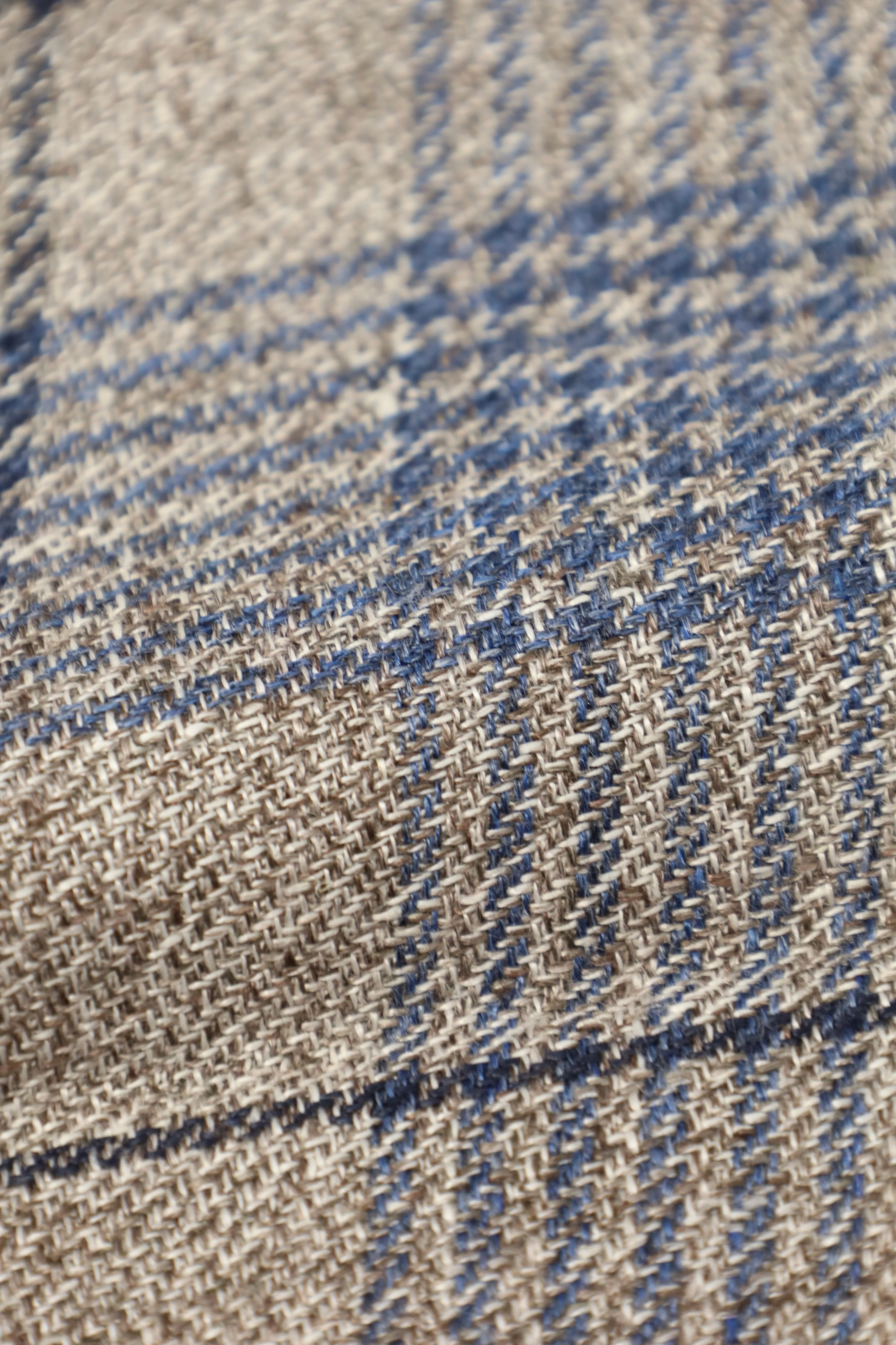 Cesare Attolini Taupe Windowpane Linen Blazer