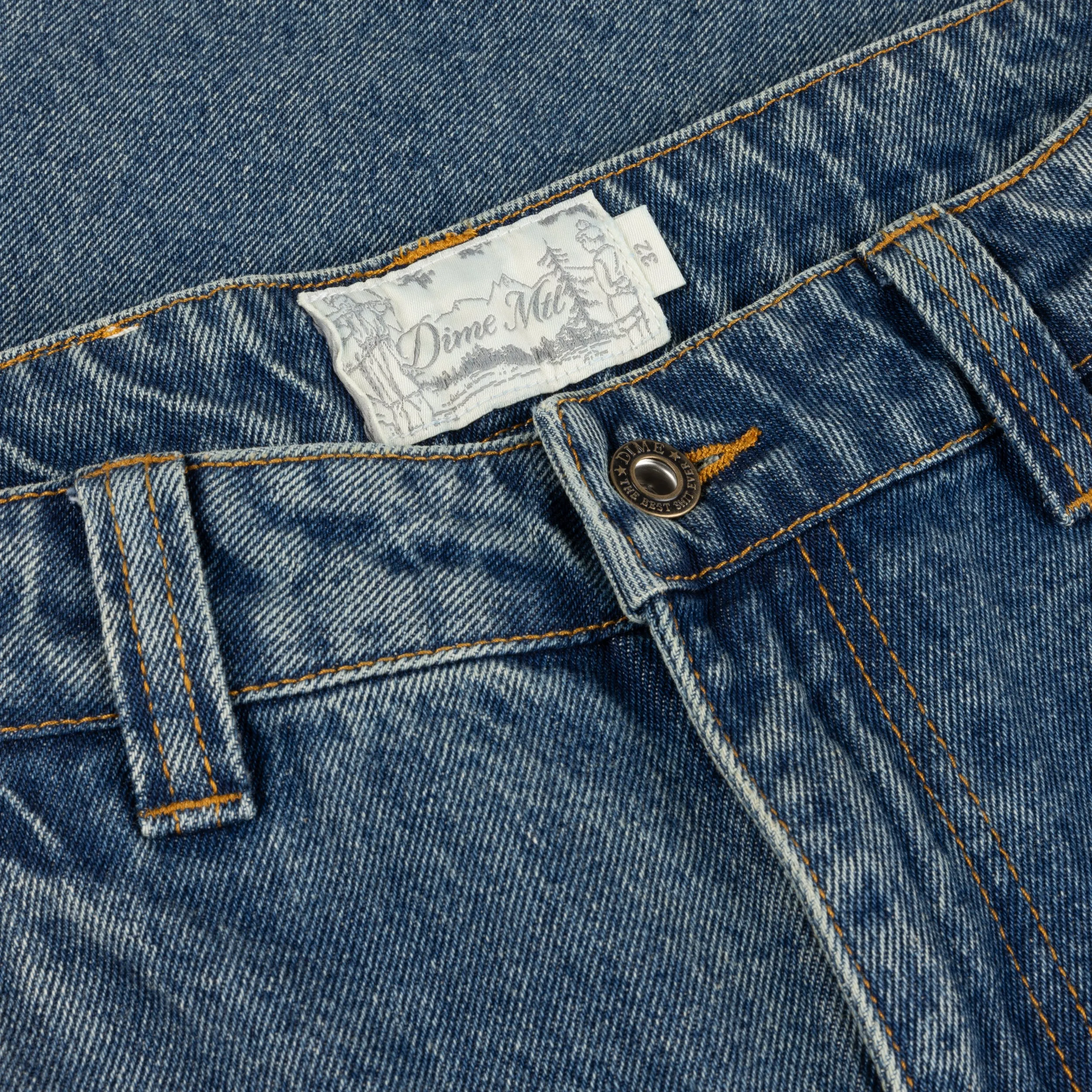 Classic Baggy Denim Pants Sandblasted Indigo