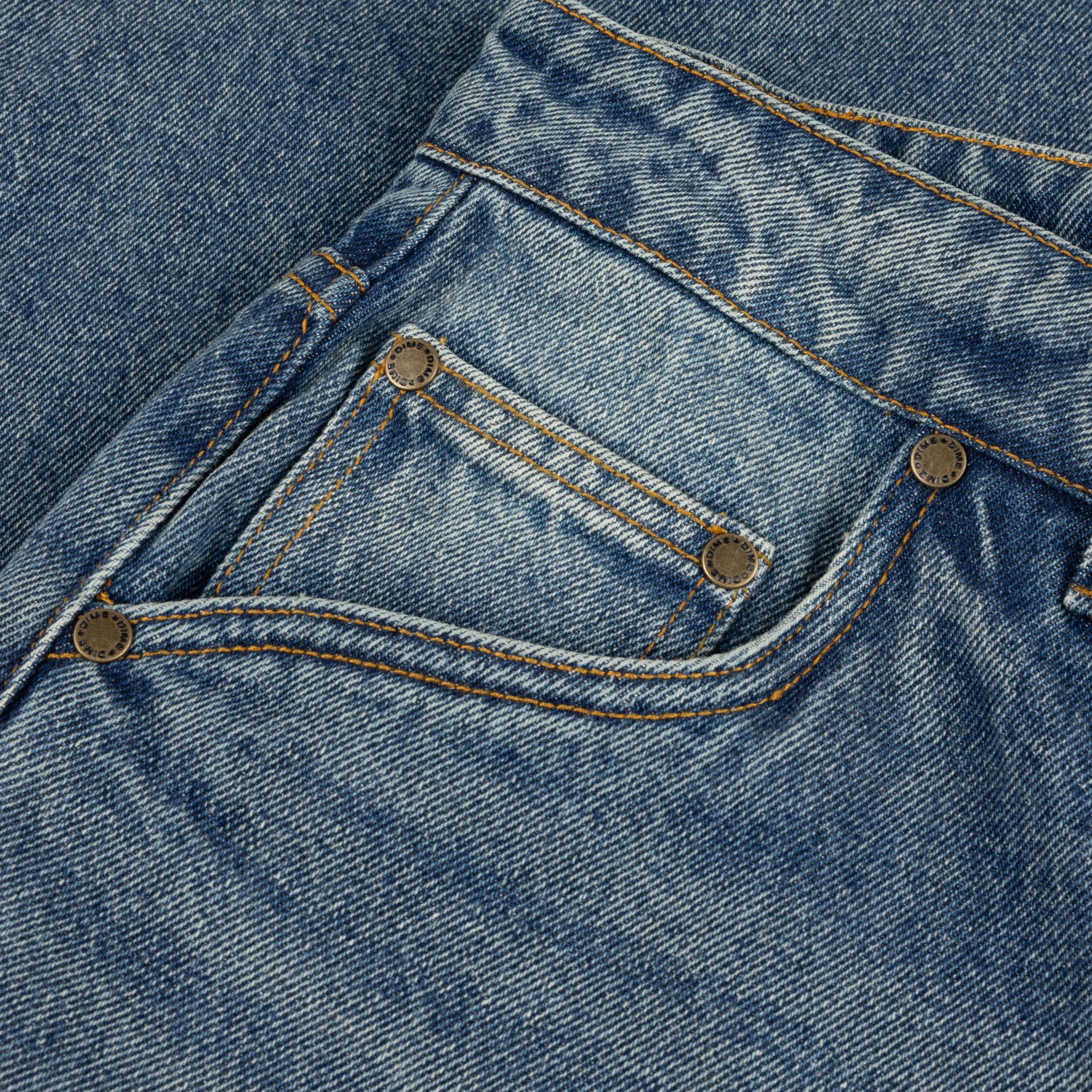 Classic Baggy Denim Pants Sandblasted Indigo