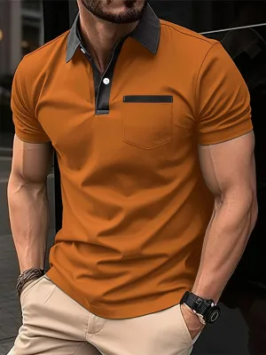 Classic Cotton Polo Shirt for Men with Short Sleeves for Golf