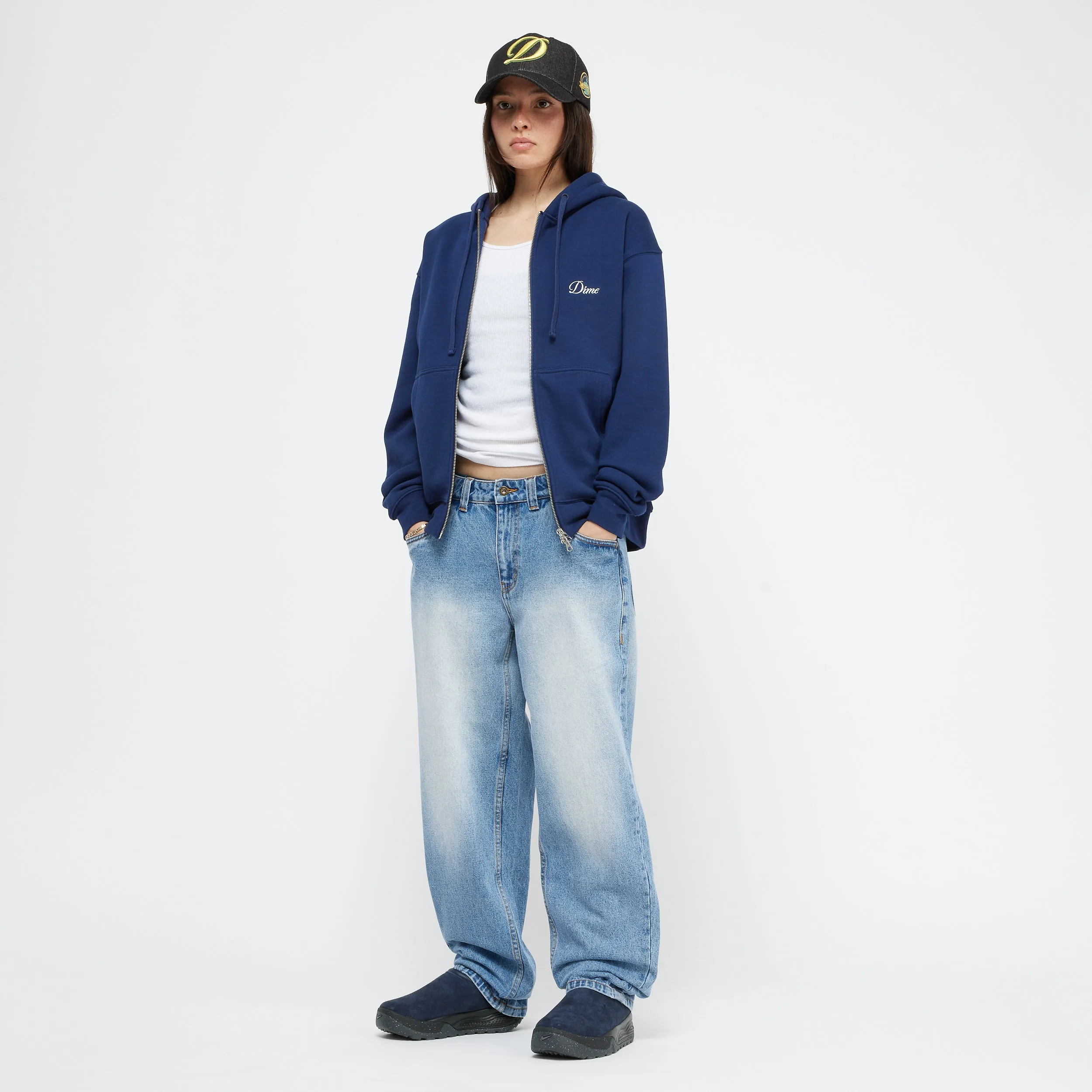 Classic Relaxed Denim Pants Sandblasted Blue