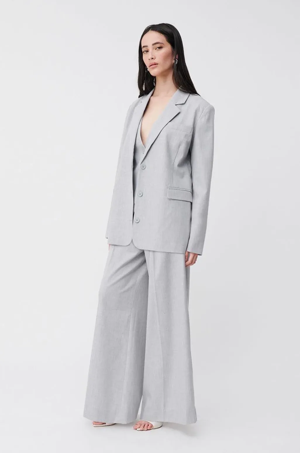 Claude Oversized Tailored Blazer Grey
