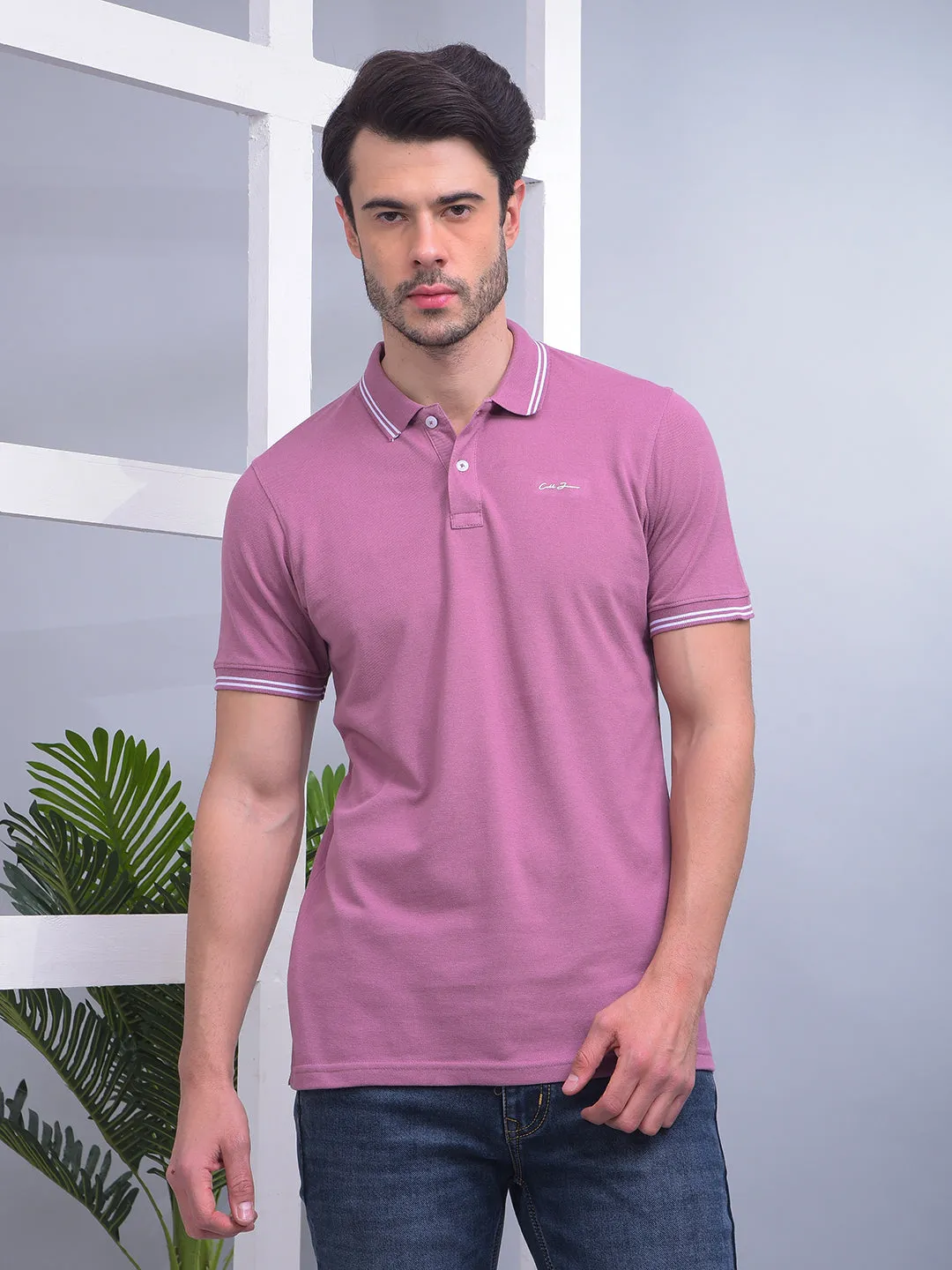 COBB SOLID MOOV POLO NECK T-SHIRT
