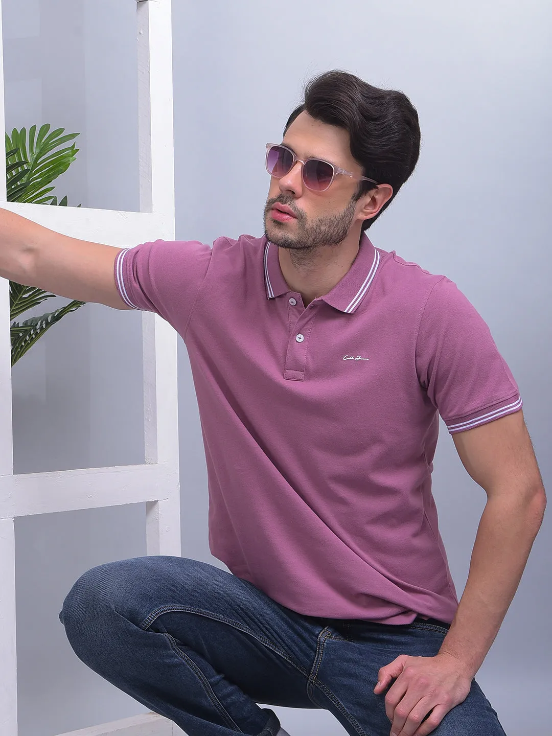 COBB SOLID MOOV POLO NECK T-SHIRT