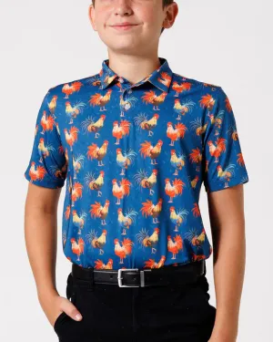 Cocky Rooster (Navy) Boy's Polo - Youth