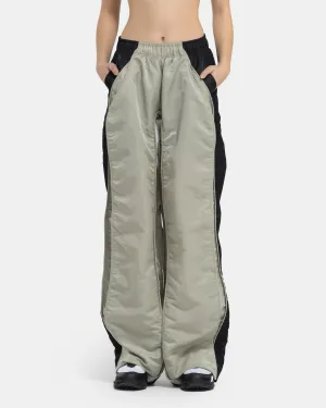 Colorblocked Nylon Pants in Off-White and Black