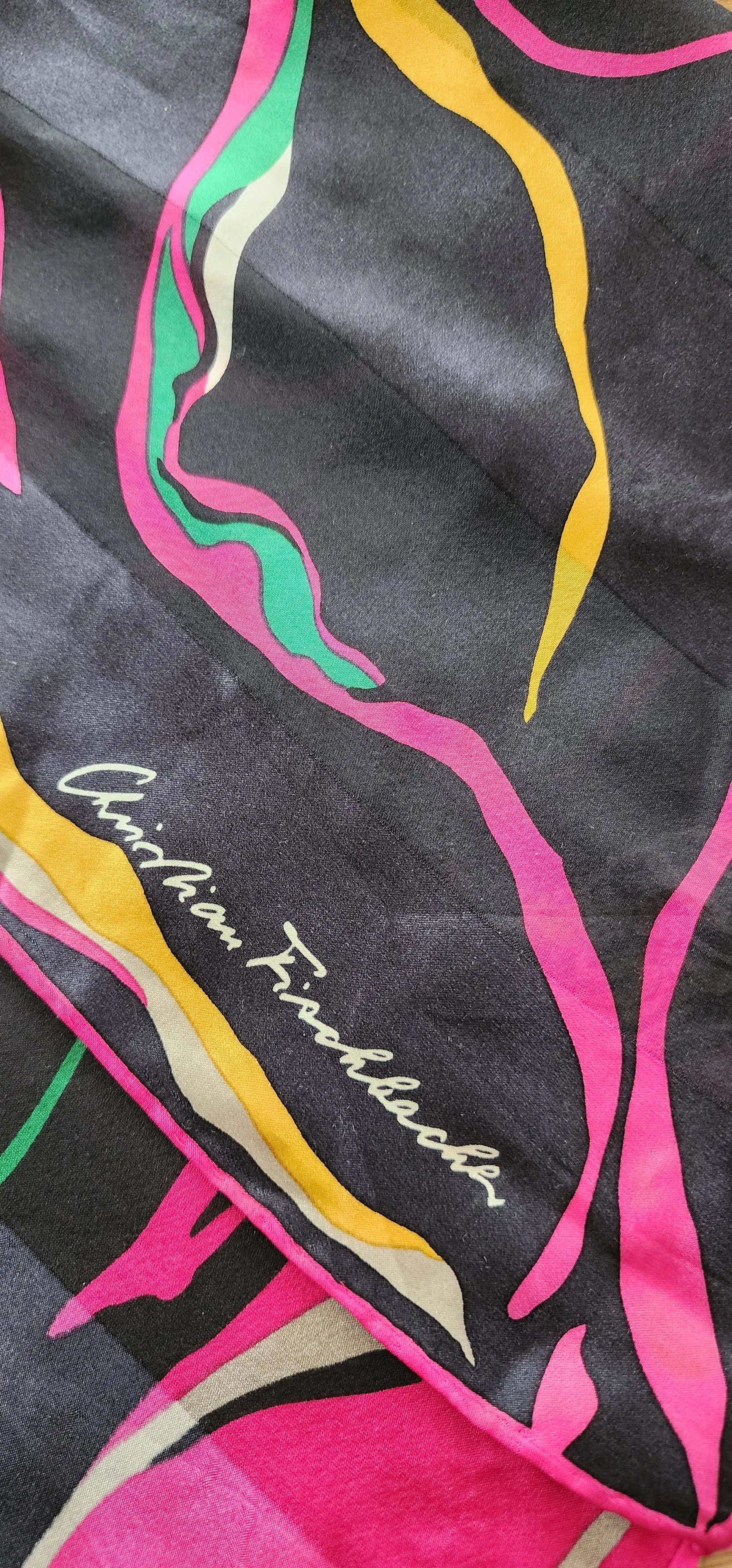 Colorful Silk Print Duster / Psychedelic Robe by Christian Fischbacher  Christian Fischbacher / One Size