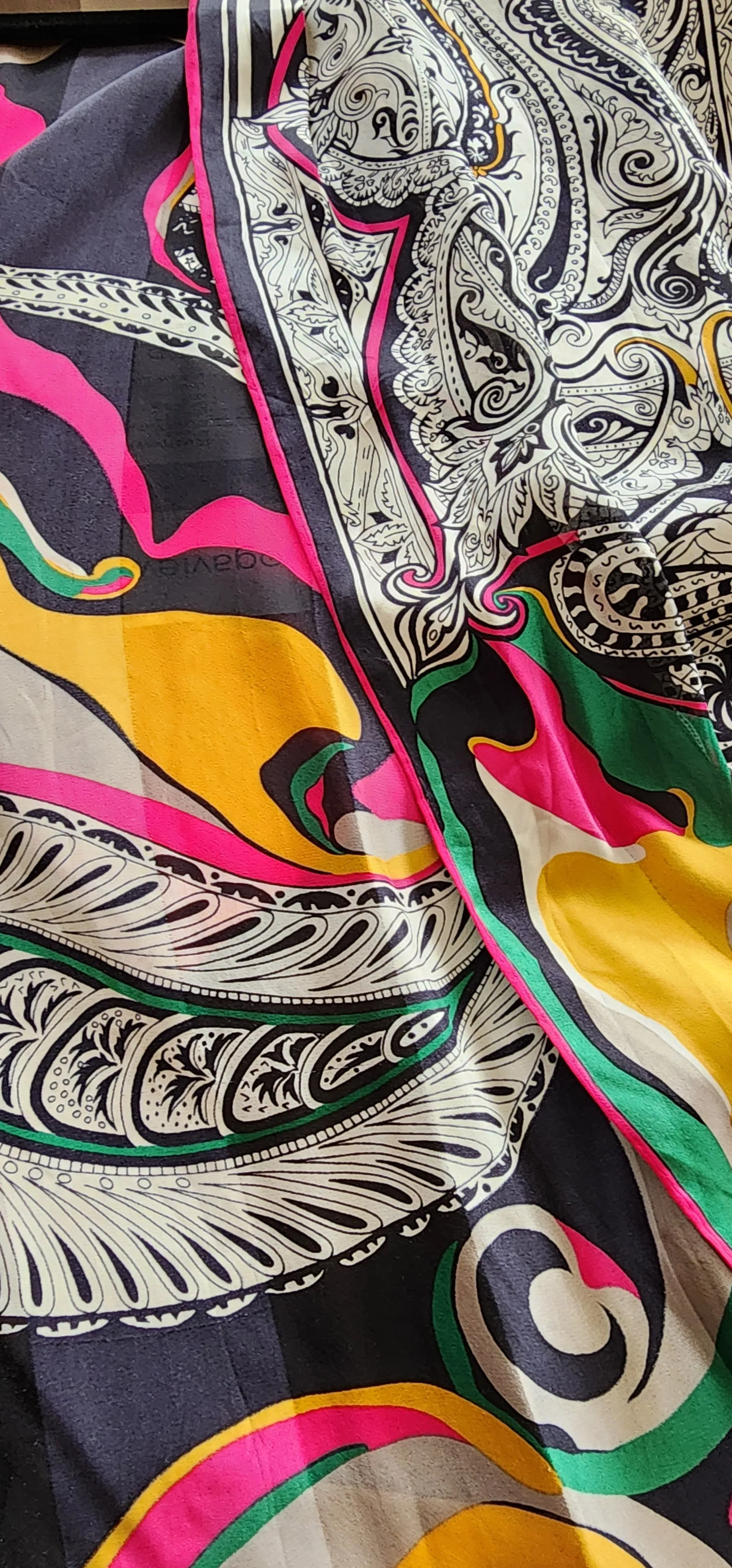 Colorful Silk Print Duster / Psychedelic Robe by Christian Fischbacher  Christian Fischbacher / One Size