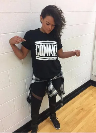 COMMIT Tee - Black w/ White Print