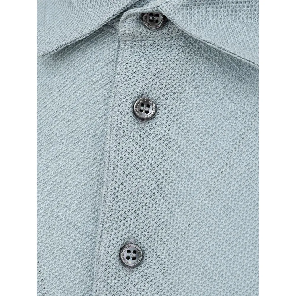 Corneliani Blue Cotton Polo Shirt