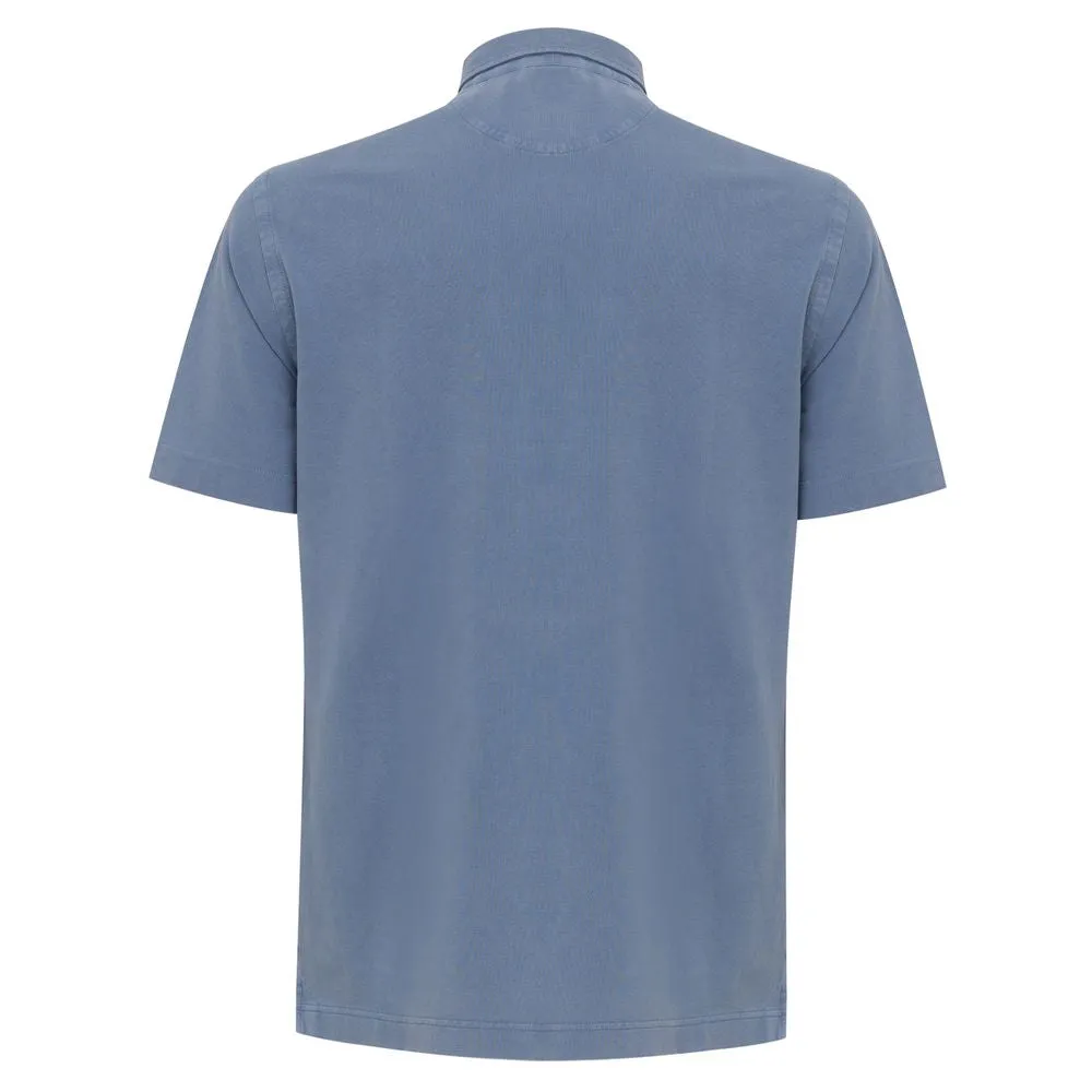 Corneliani Light Blue Cotton Polo Shirt