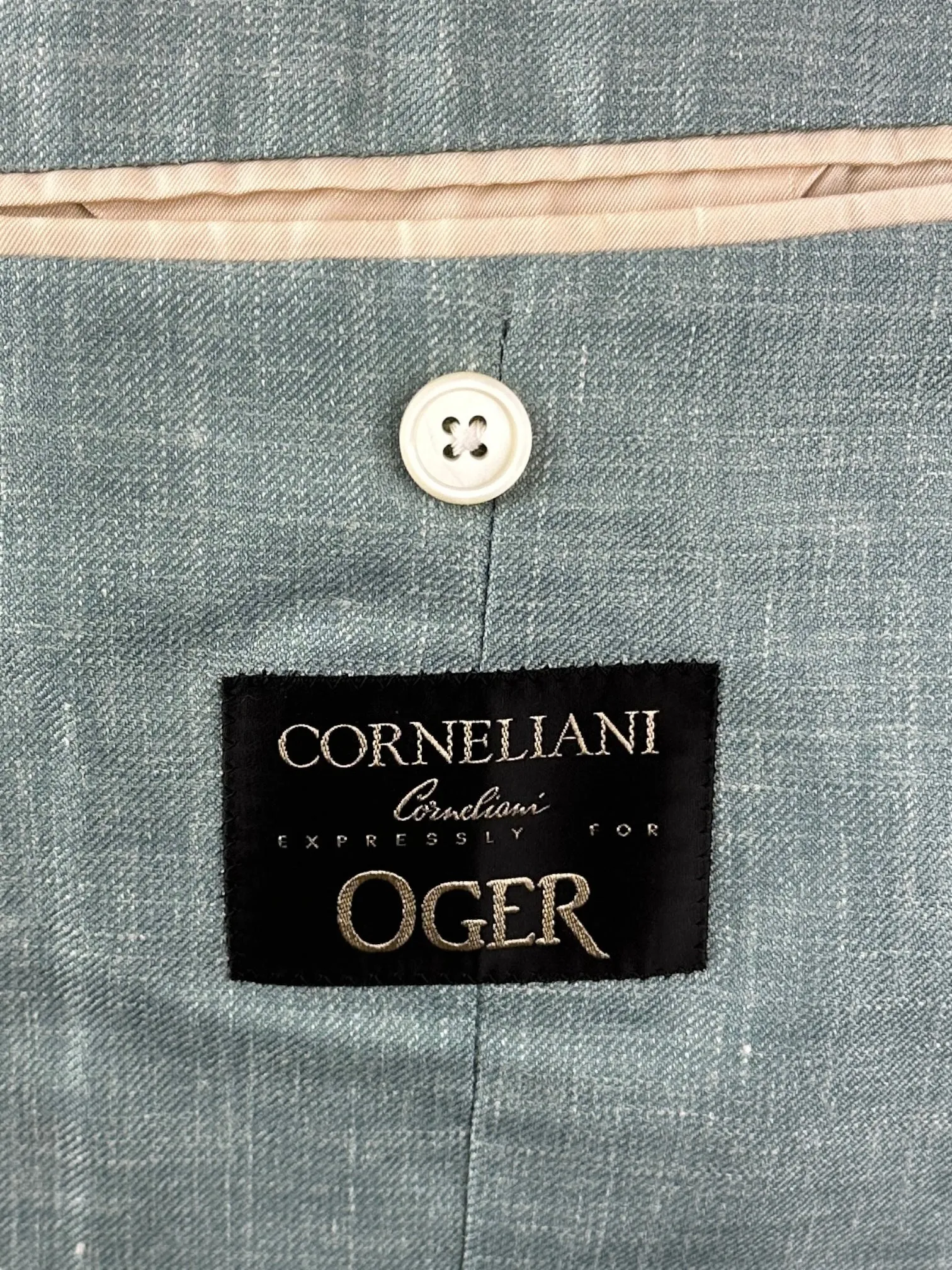 Corneliani Mint Green Wool, Silk & Linen Jacket