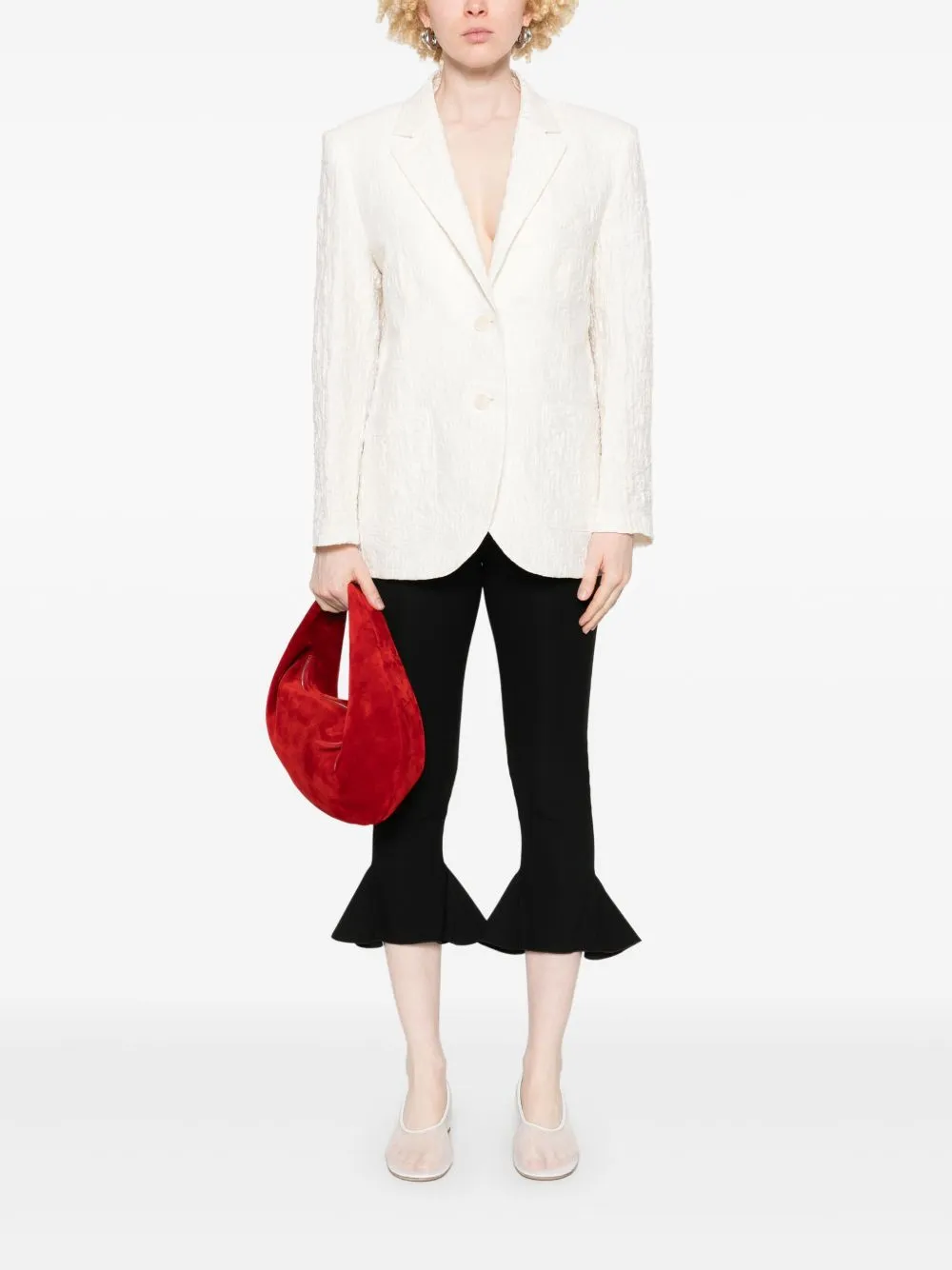 Cotton blend blazer jacket
