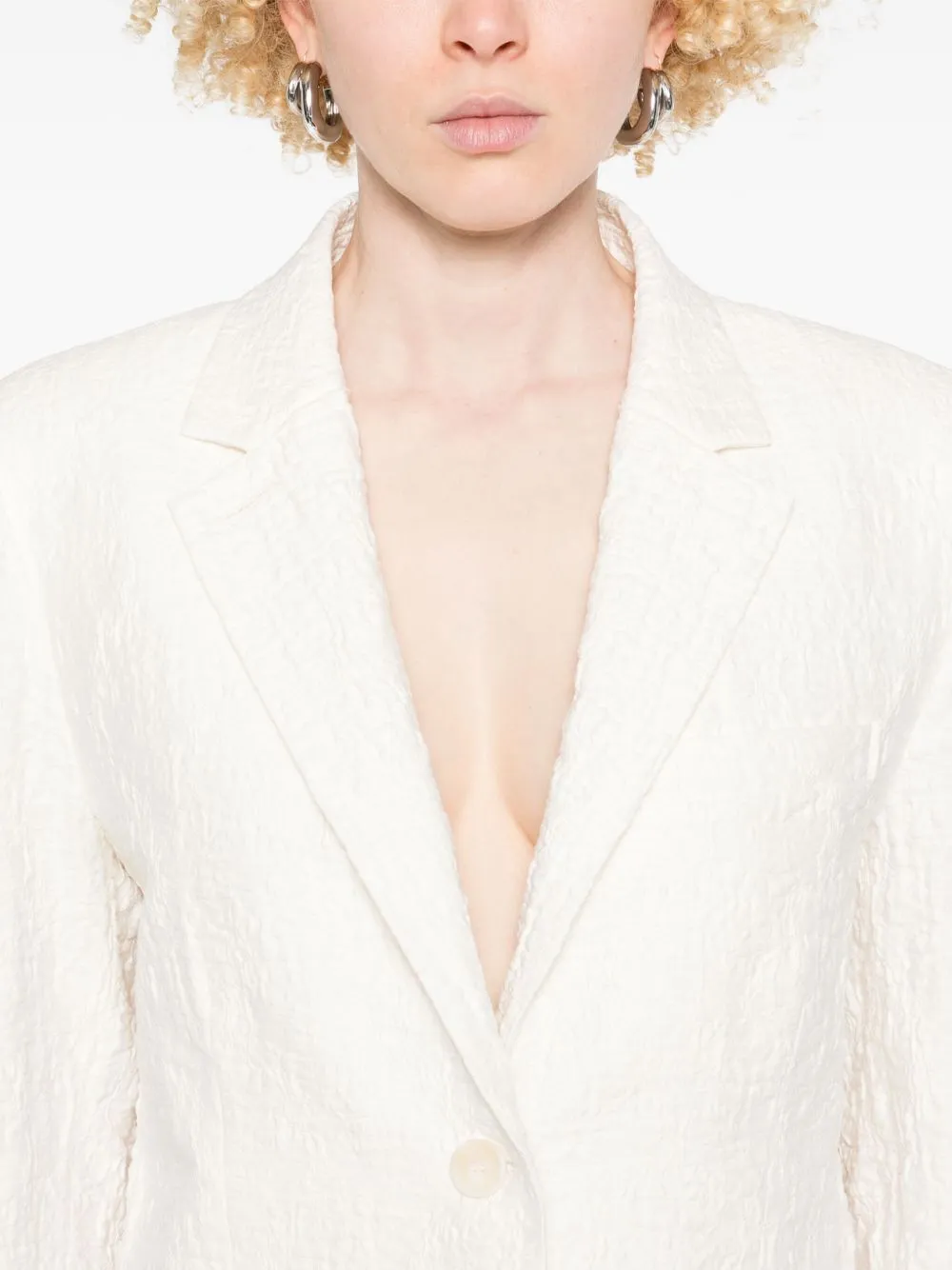 Cotton blend blazer jacket
