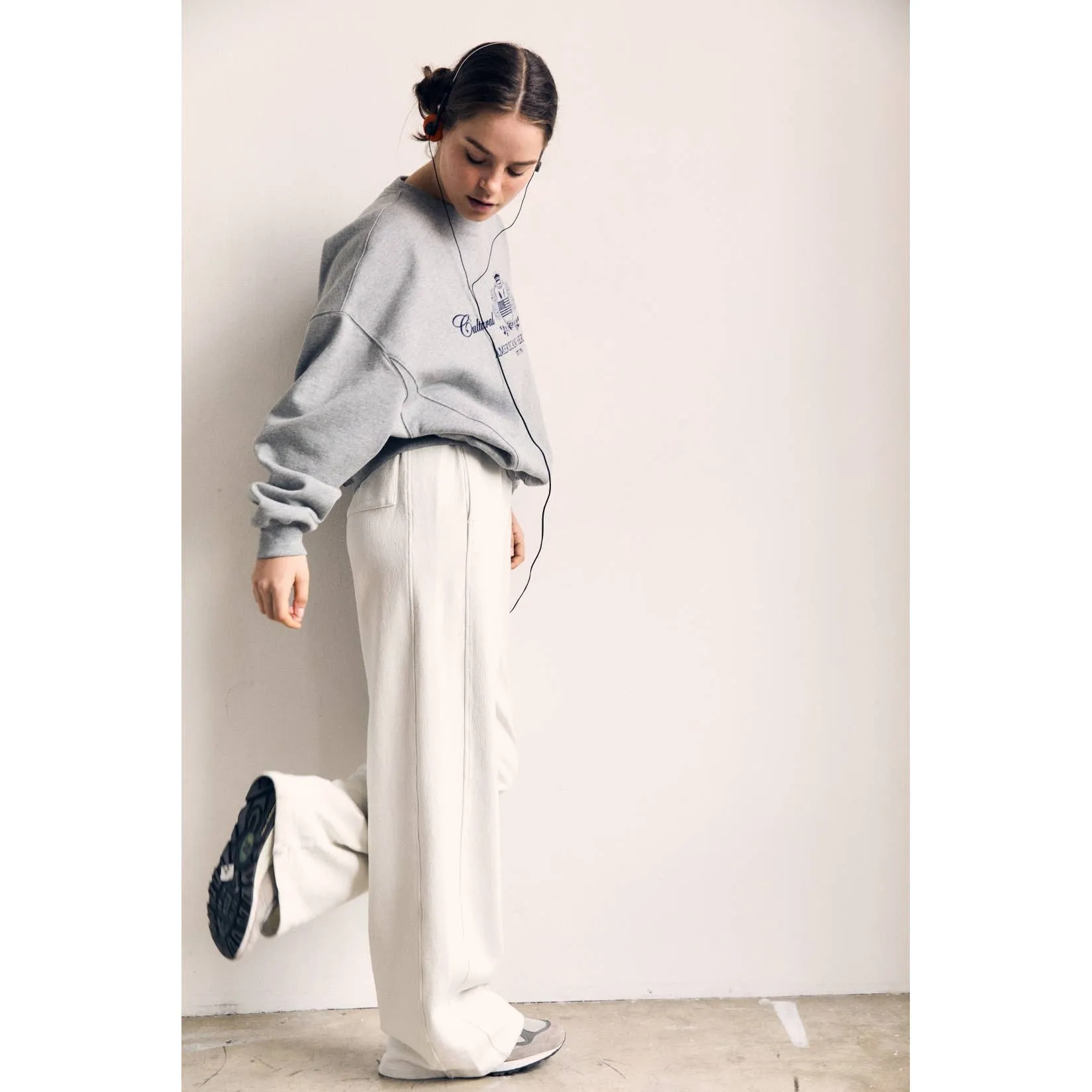 Cotton Terry Wide Pants in Tranquil Blue