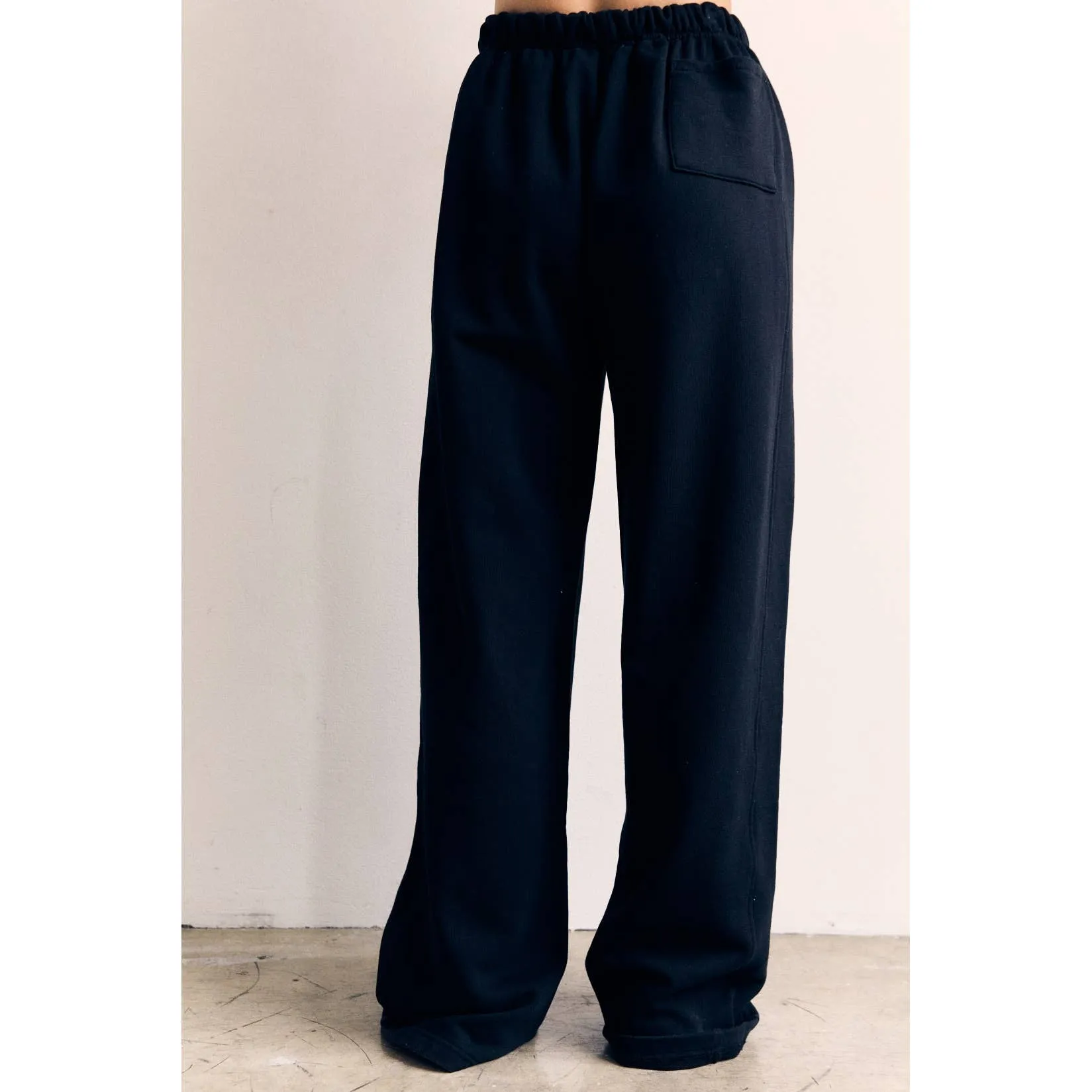 Cotton Terry Wide Pants in Tranquil Blue