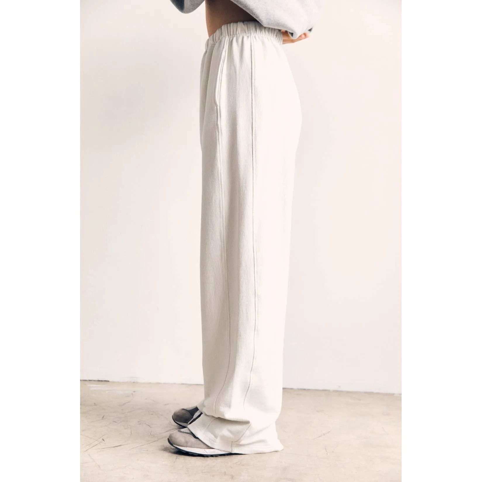 Cotton Terry Wide Pants in Tranquil Blue