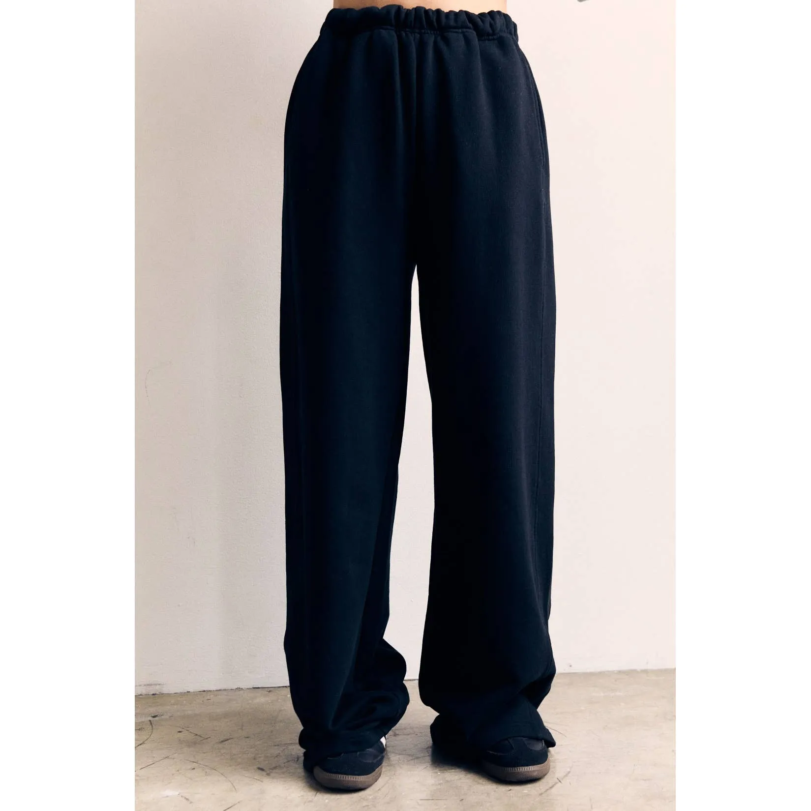 Cotton Terry Wide Pants in Tranquil Blue