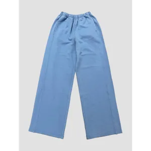 Cotton Terry Wide Pants in Tranquil Blue