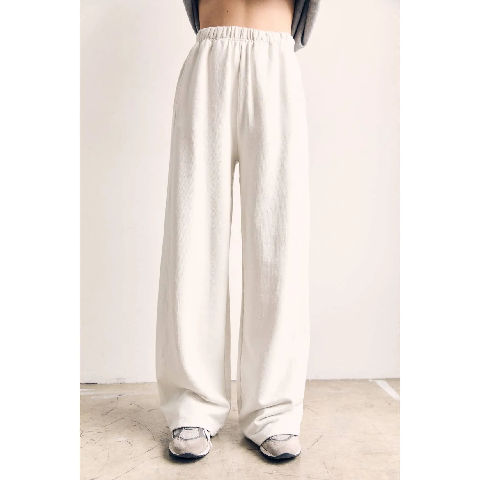 Cotton Terry Wide Pants in Tranquil Blue