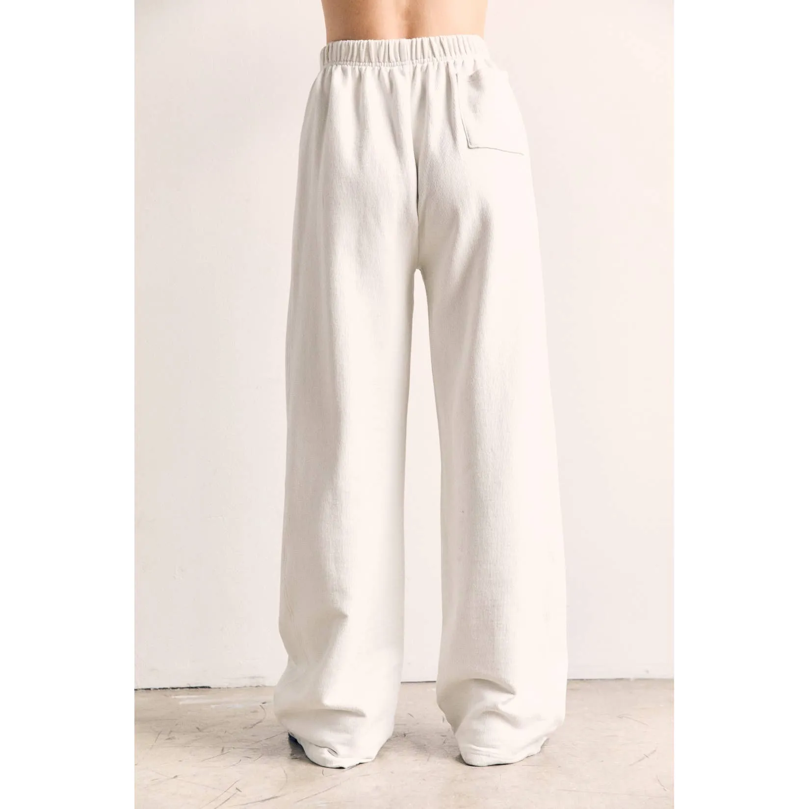Cotton Terry Wide Pants in Tranquil Blue