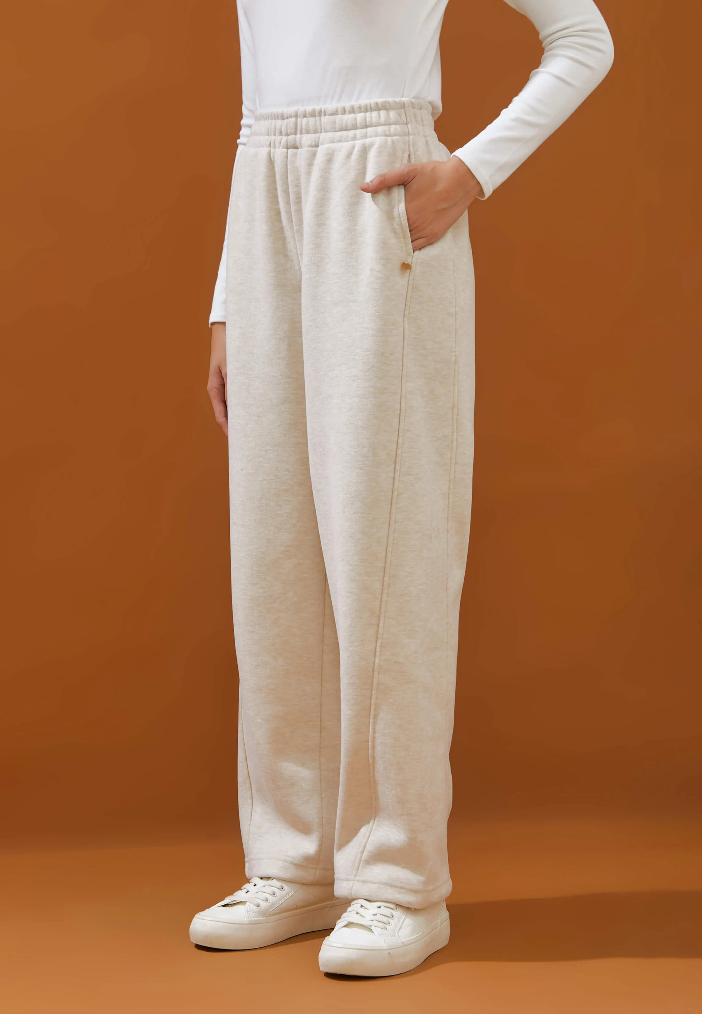 Cream Ultrawarm Winter Relaxed Pants
