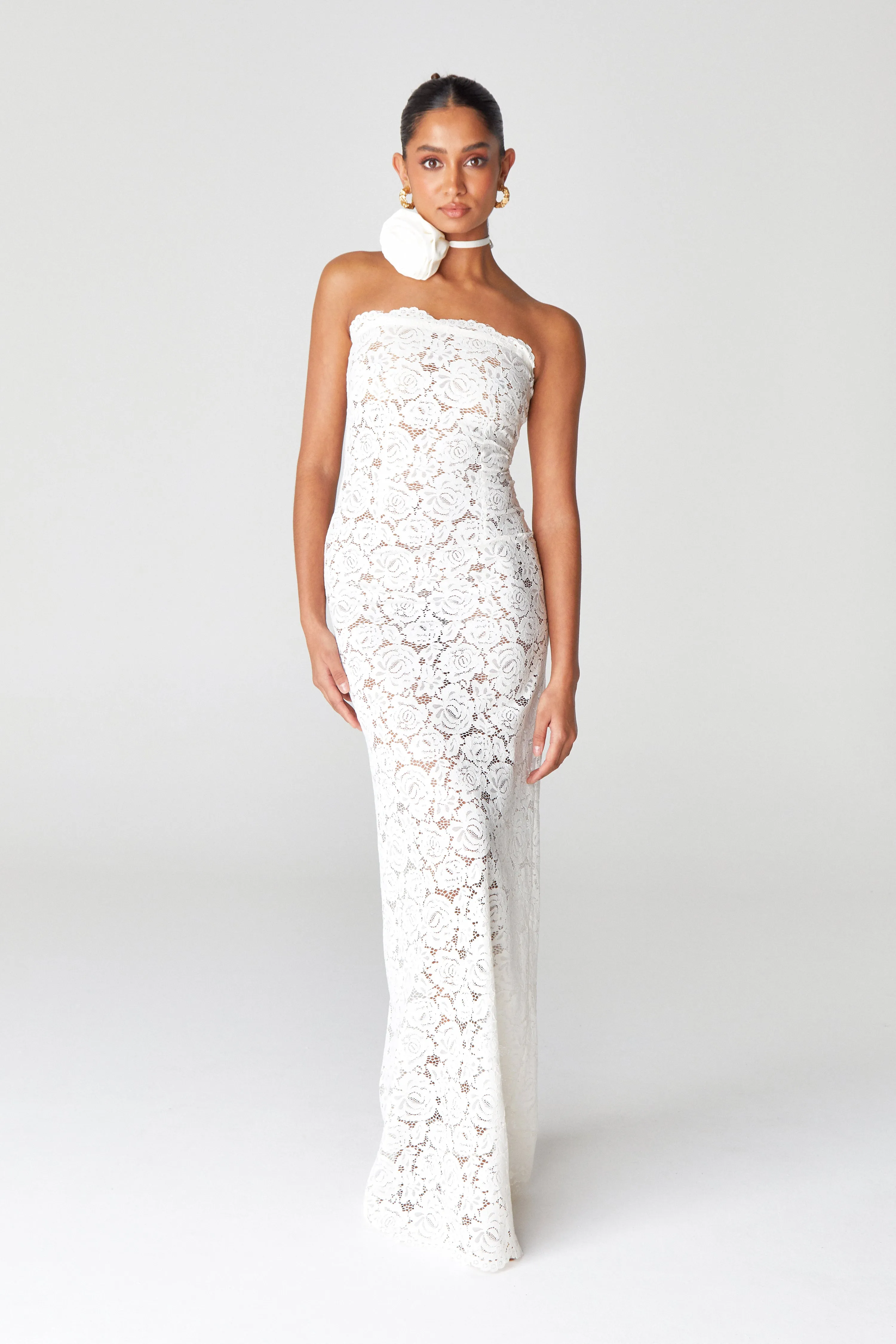 Cream Unlined Maxi Dress