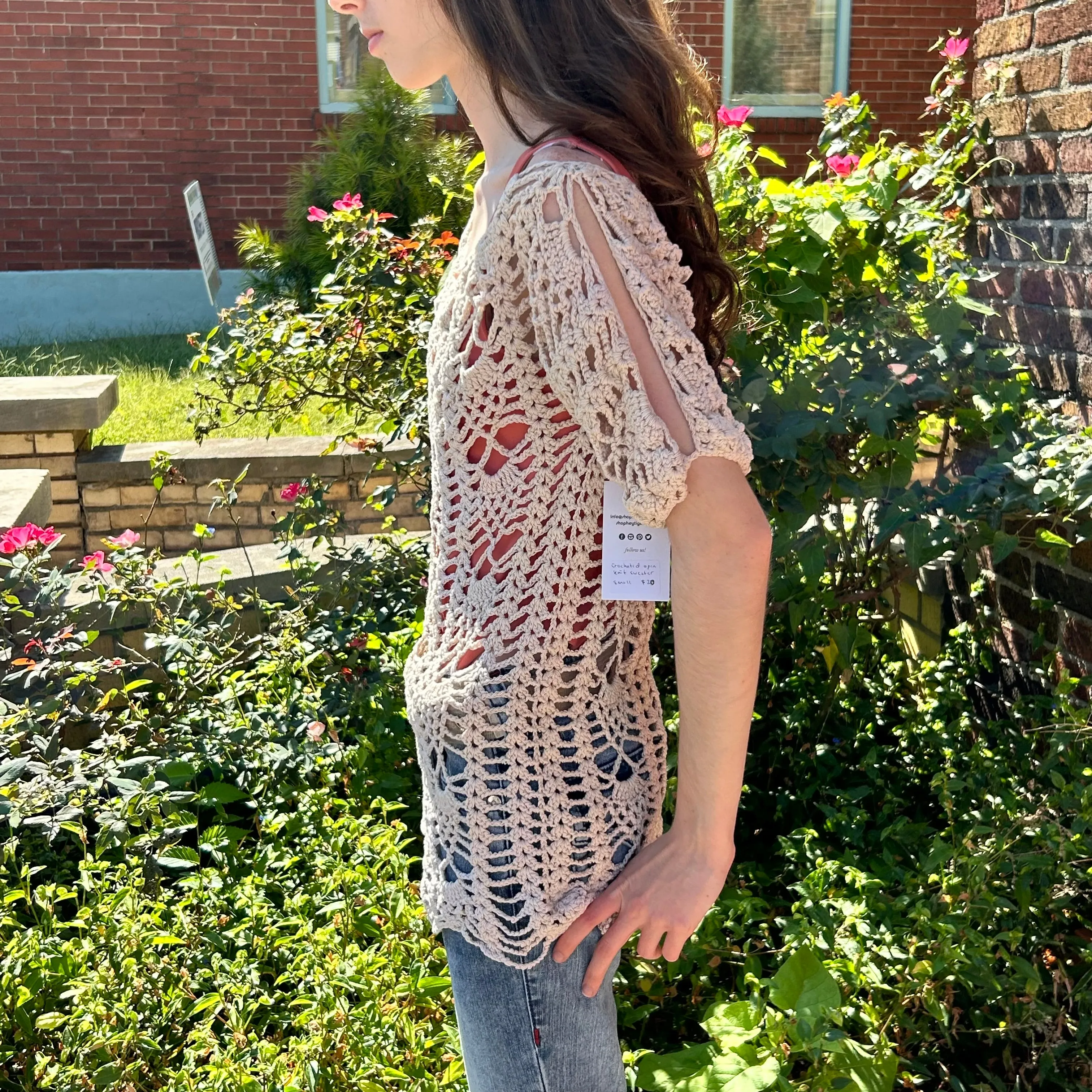 Crocheted open Knit sweater