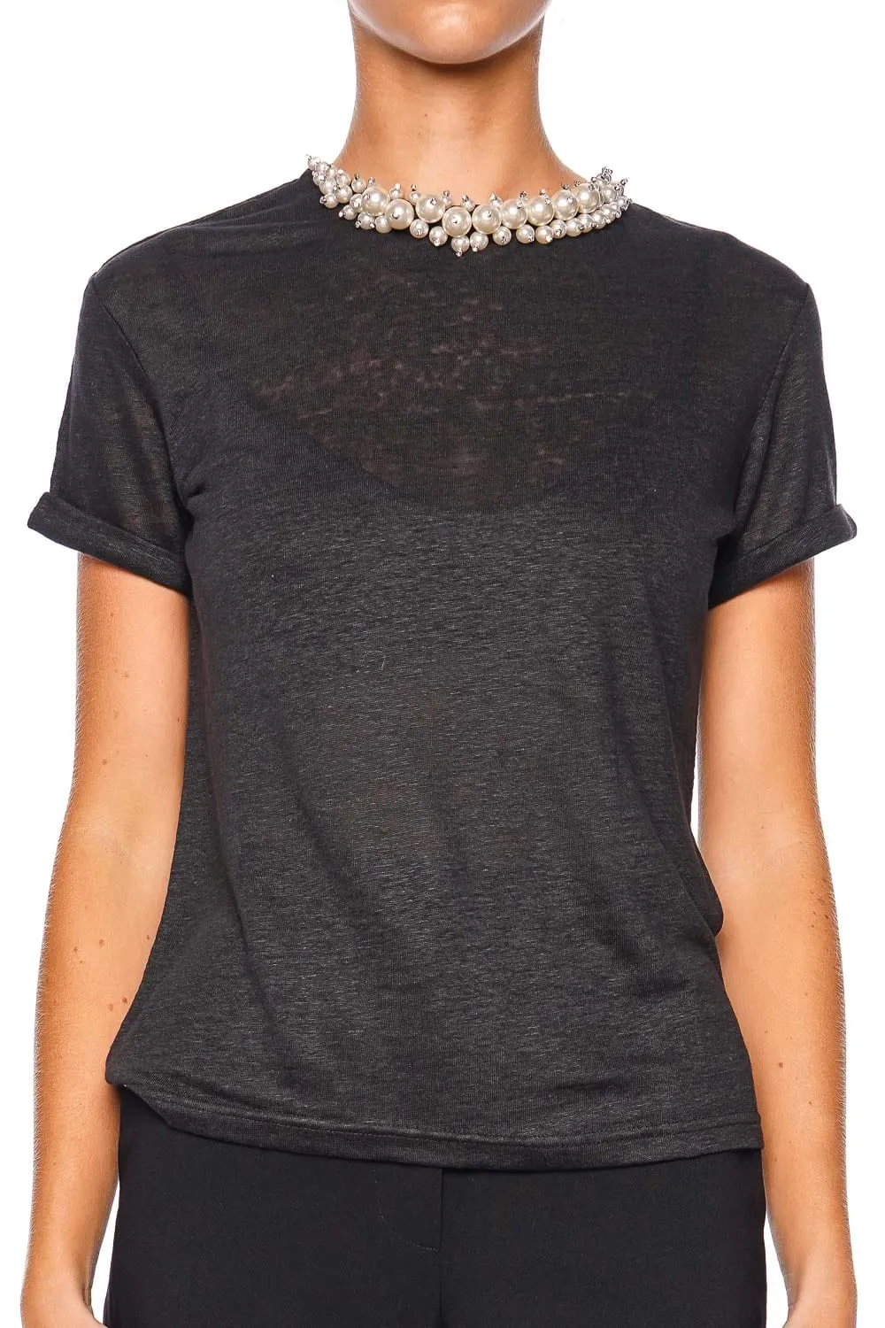 Crush Black Pearl Embellished Tee
