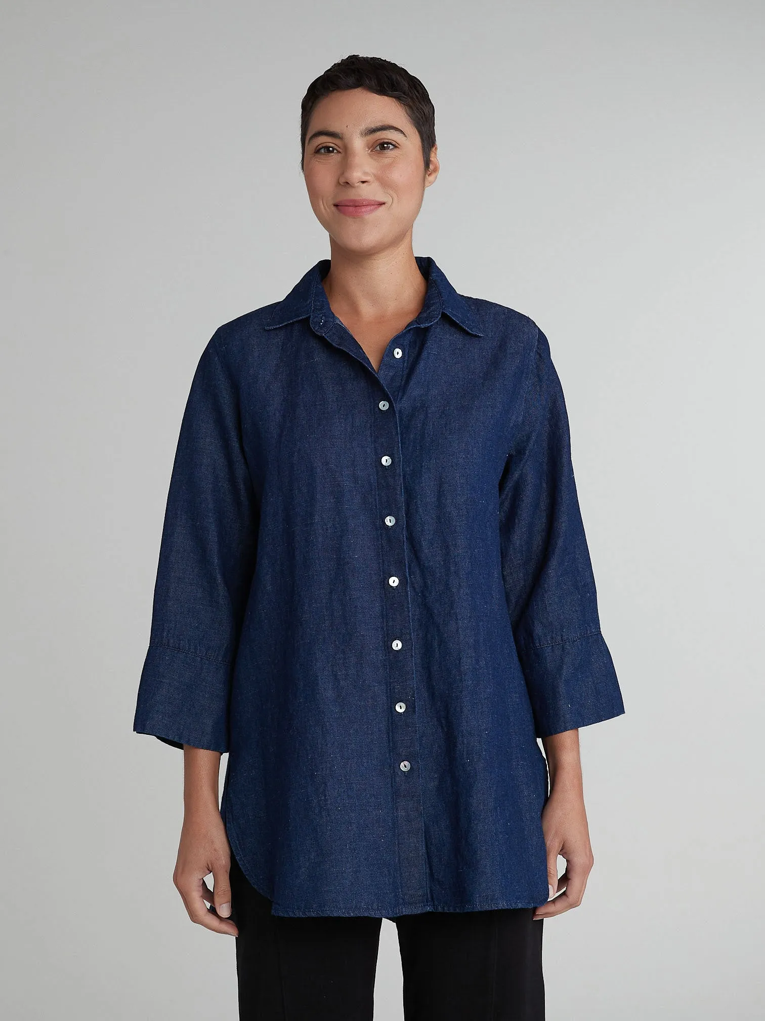 Cut Loose Flax Denim Easy Shirt, Style #0456276