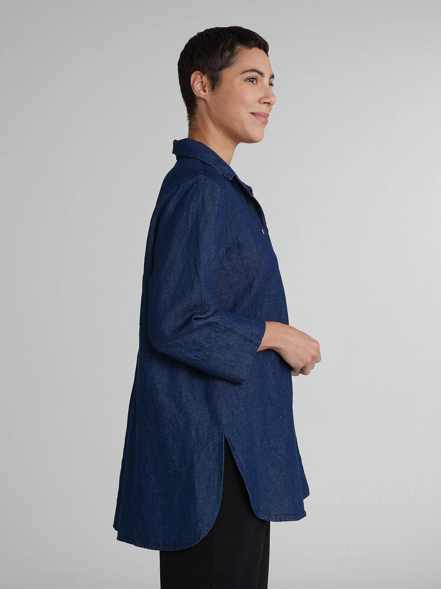 Cut Loose Flax Denim Easy Shirt, Style #0456276