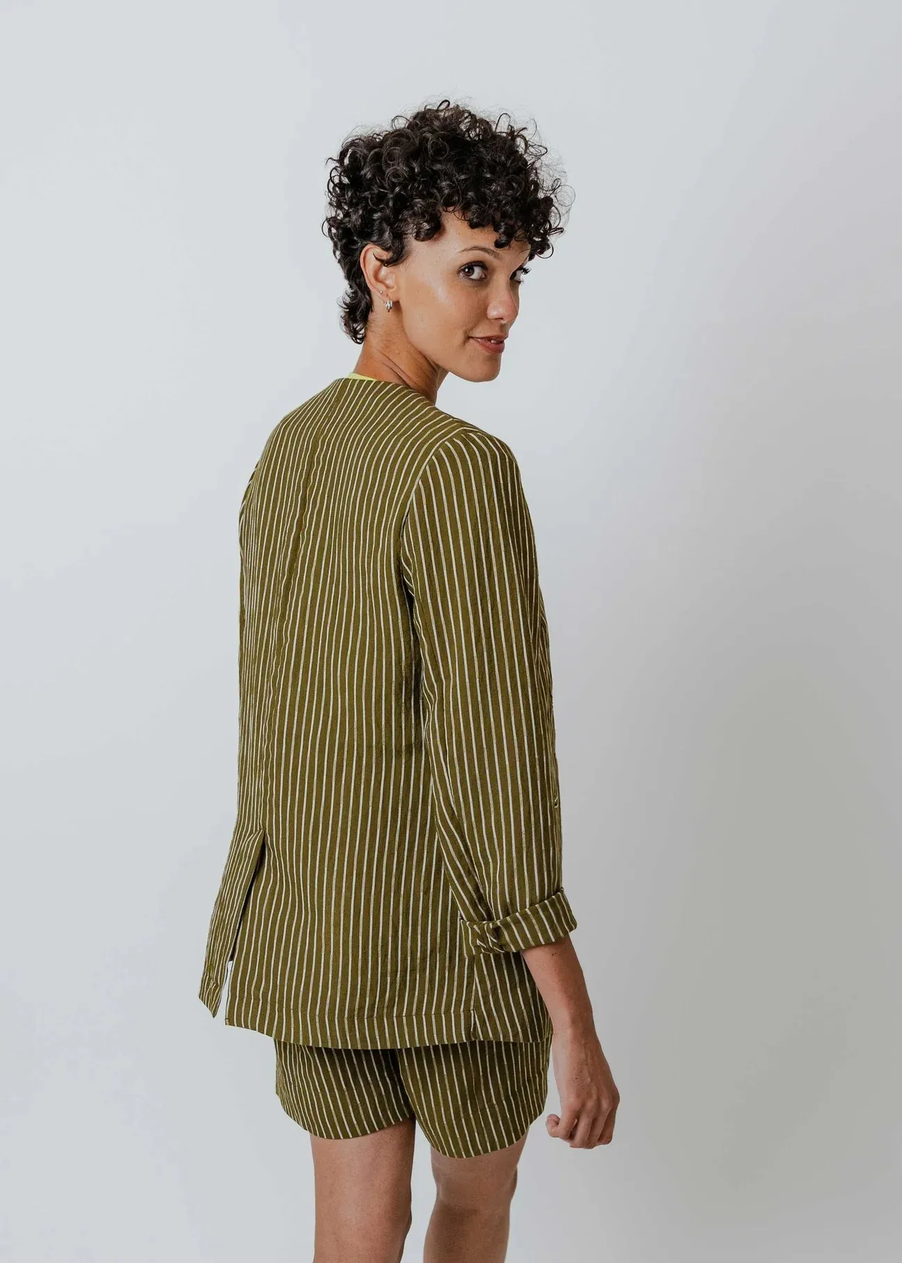 Dean Blazer | Moss Stripe
