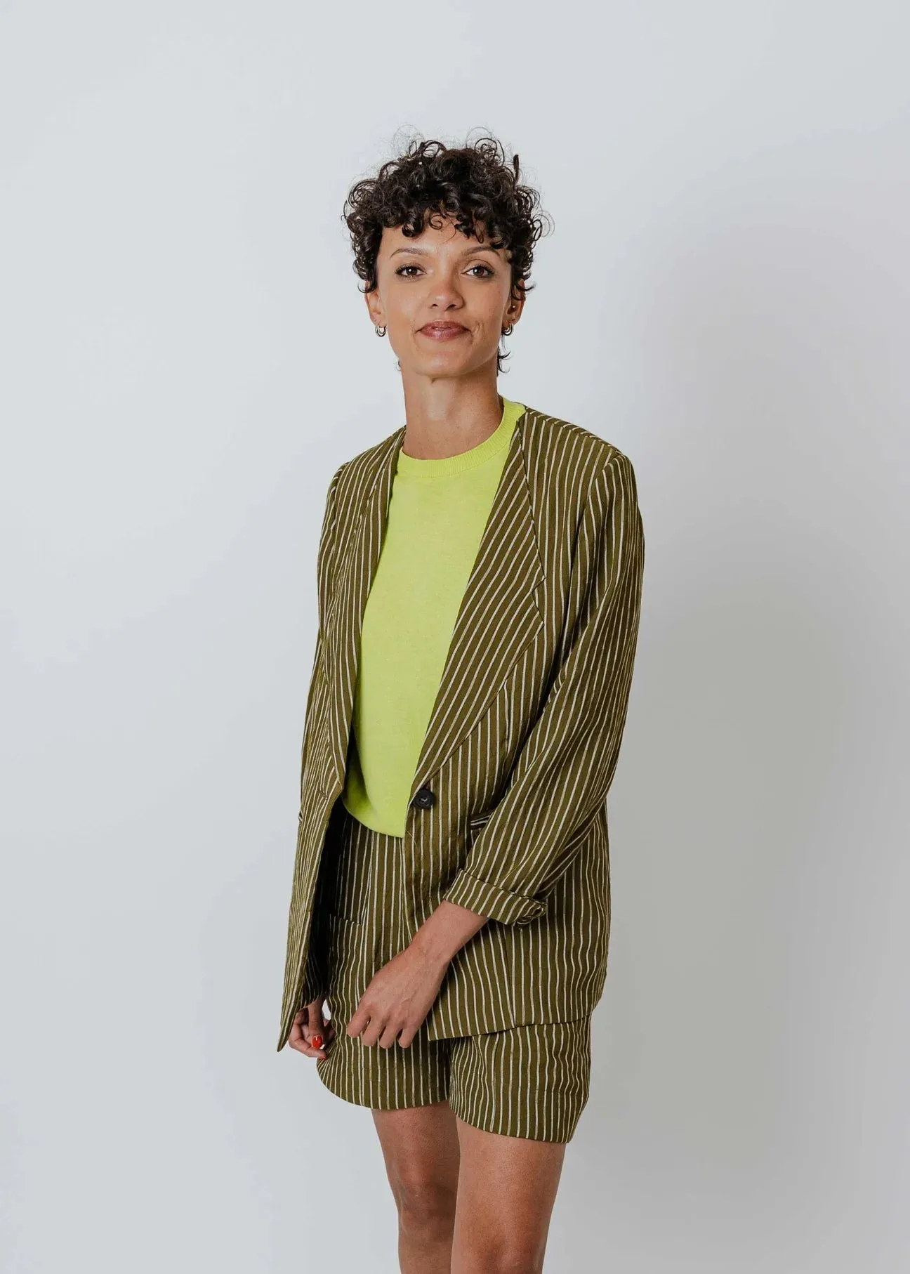 Dean Blazer | Moss Stripe