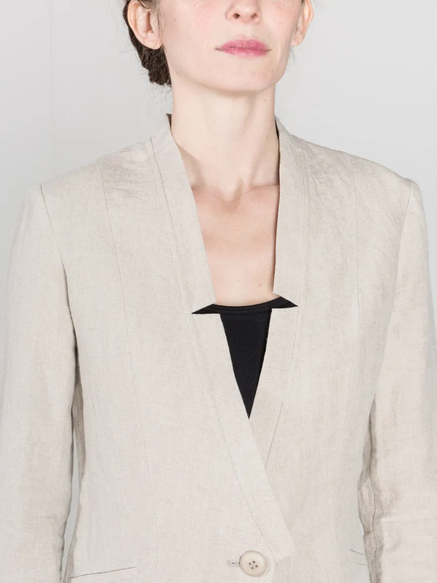 deconstructed blazer - oatmeal