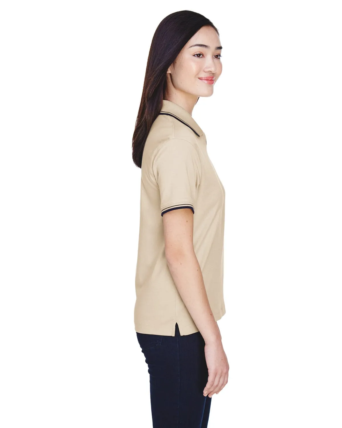 Devon & Jones Ladies Tipped Perfect Pima Polo Shirt