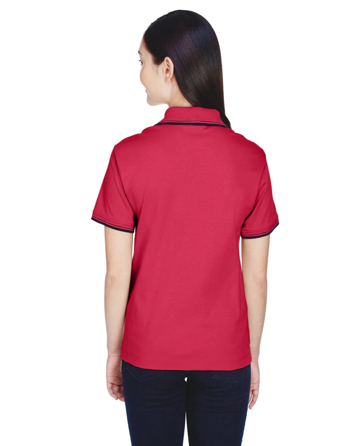 Devon & Jones Ladies Tipped Perfect Pima Polo Shirt