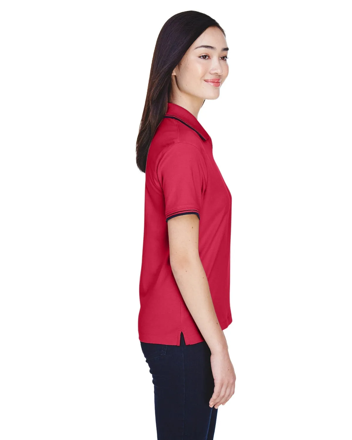Devon & Jones Ladies Tipped Perfect Pima Polo Shirt