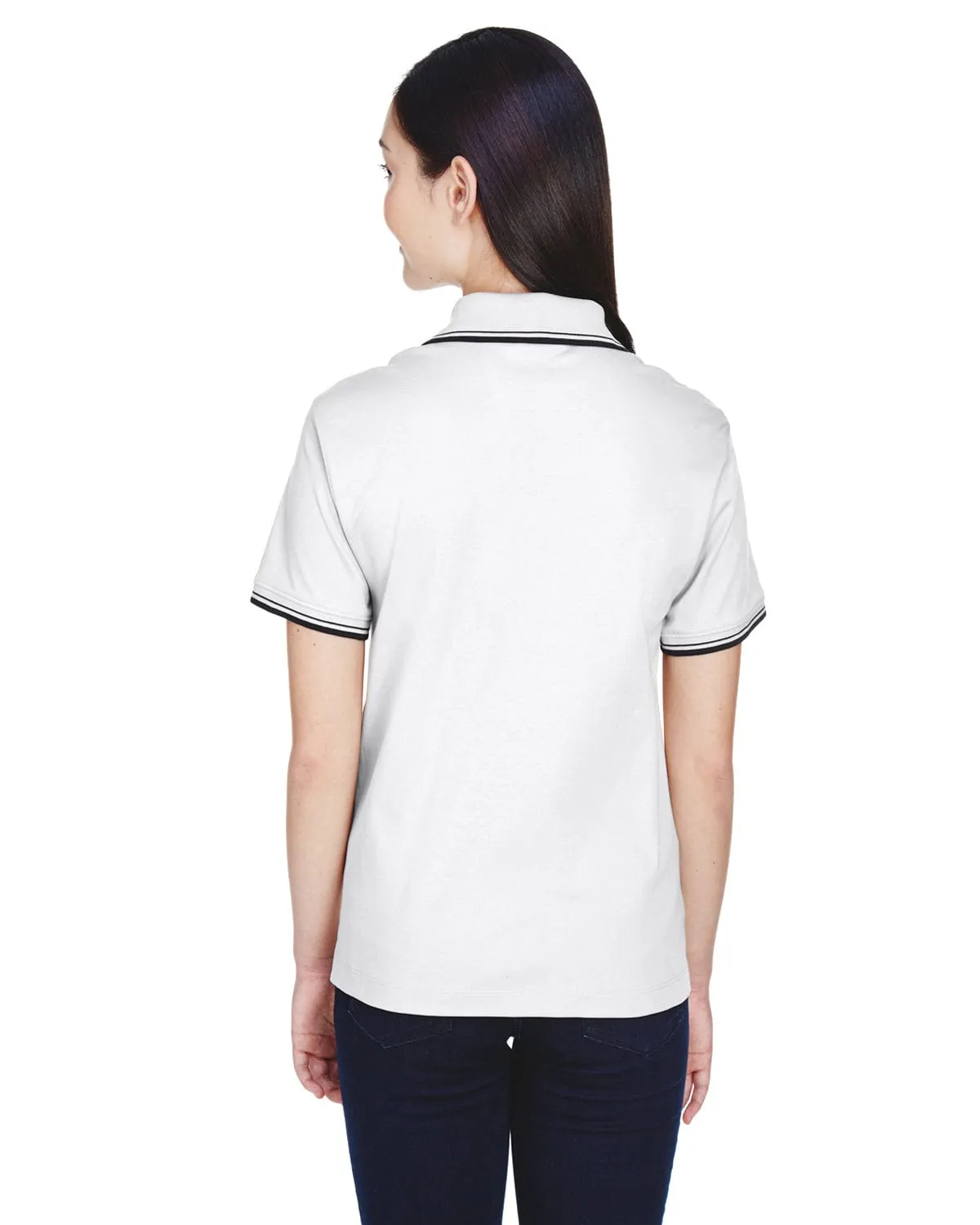 Devon & Jones Ladies Tipped Perfect Pima Polo Shirt