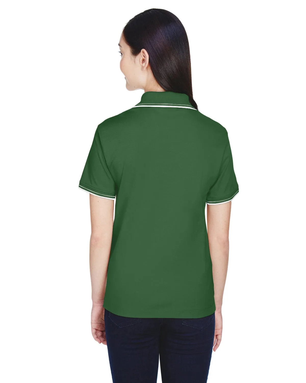 Devon & Jones Ladies Tipped Perfect Pima Polo Shirt
