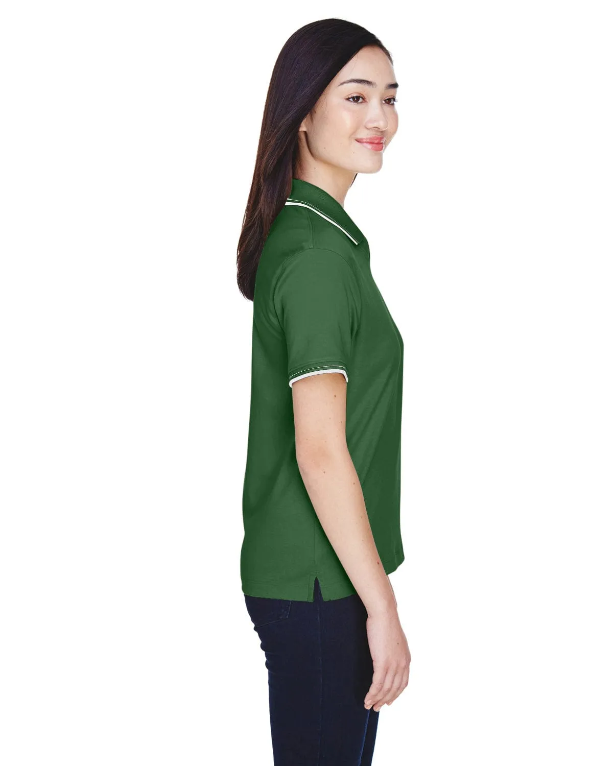 Devon & Jones Ladies Tipped Perfect Pima Polo Shirt