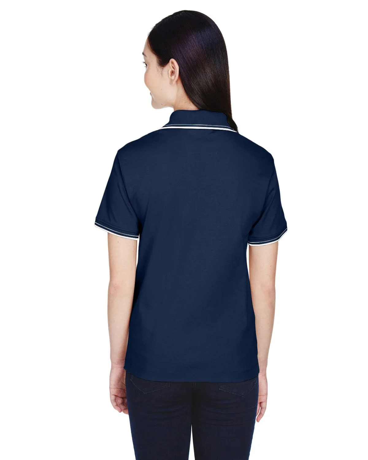 Devon & Jones Ladies Tipped Perfect Pima Polo Shirt