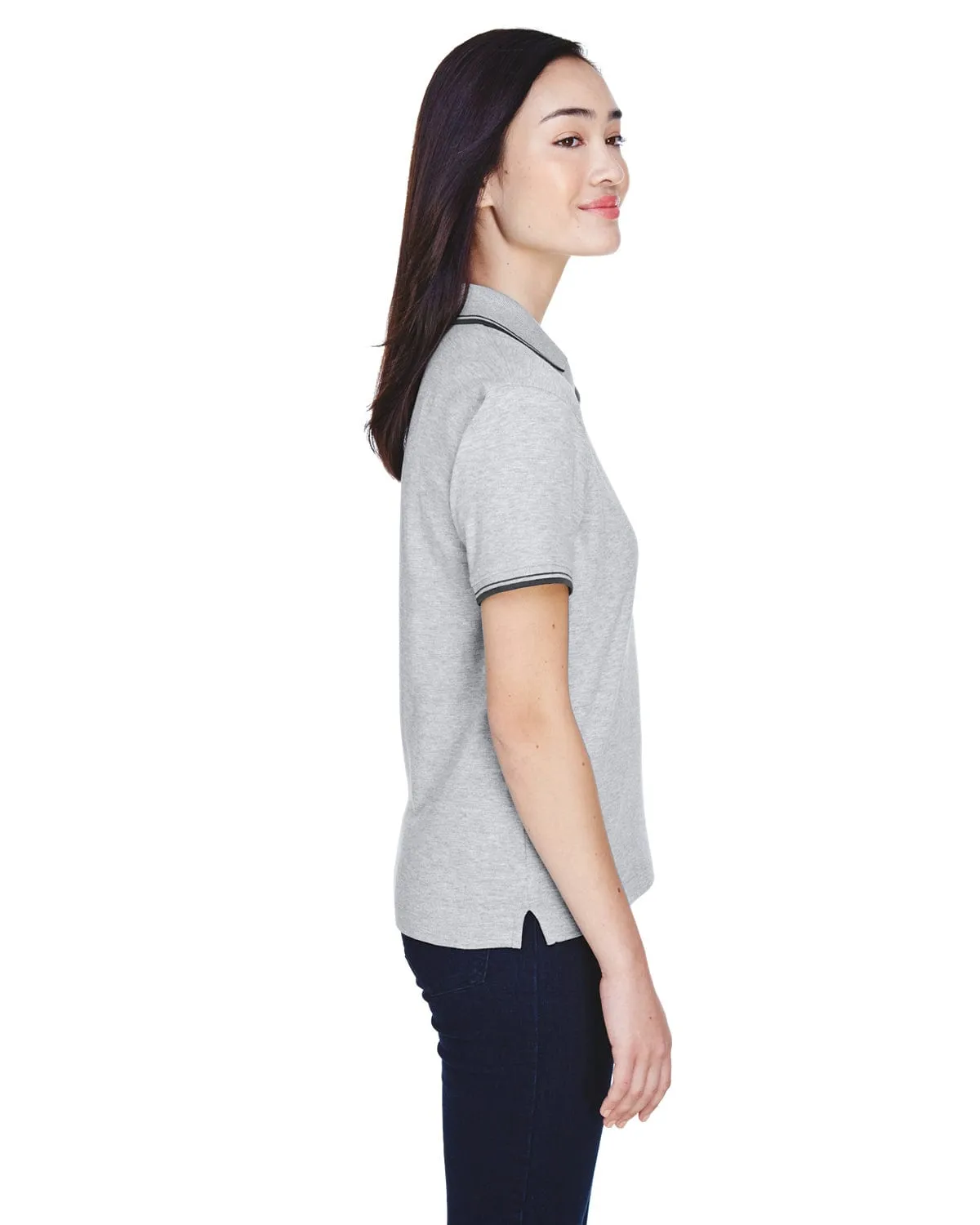 Devon & Jones Ladies Tipped Perfect Pima Polo Shirt