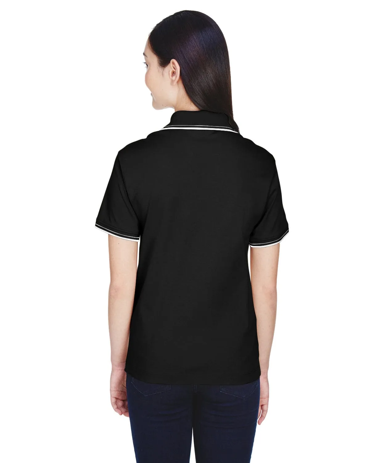 Devon & Jones Ladies Tipped Perfect Pima Polo Shirt