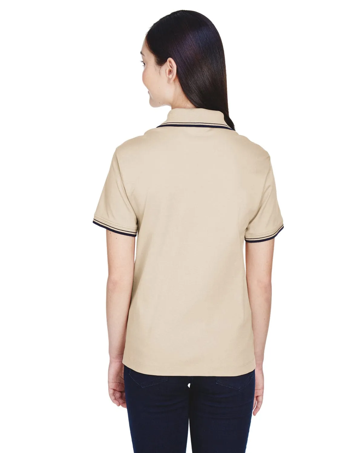 Devon & Jones Ladies Tipped Perfect Pima Polo Shirt