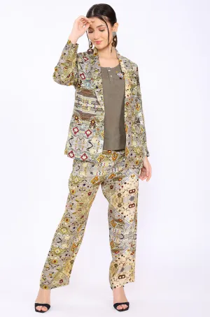 Diamond Print Lounge Blazer