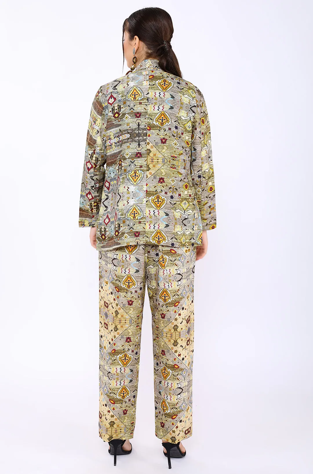 Diamond Print Lounge Blazer