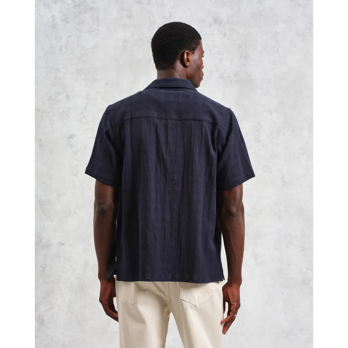 Didcot Shirt | Open Weave Grid/Navy