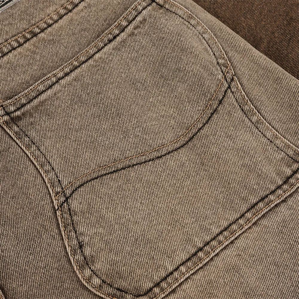 Dime MTL Classic Baggy Denim Pants Dipped Sandblasted Brown